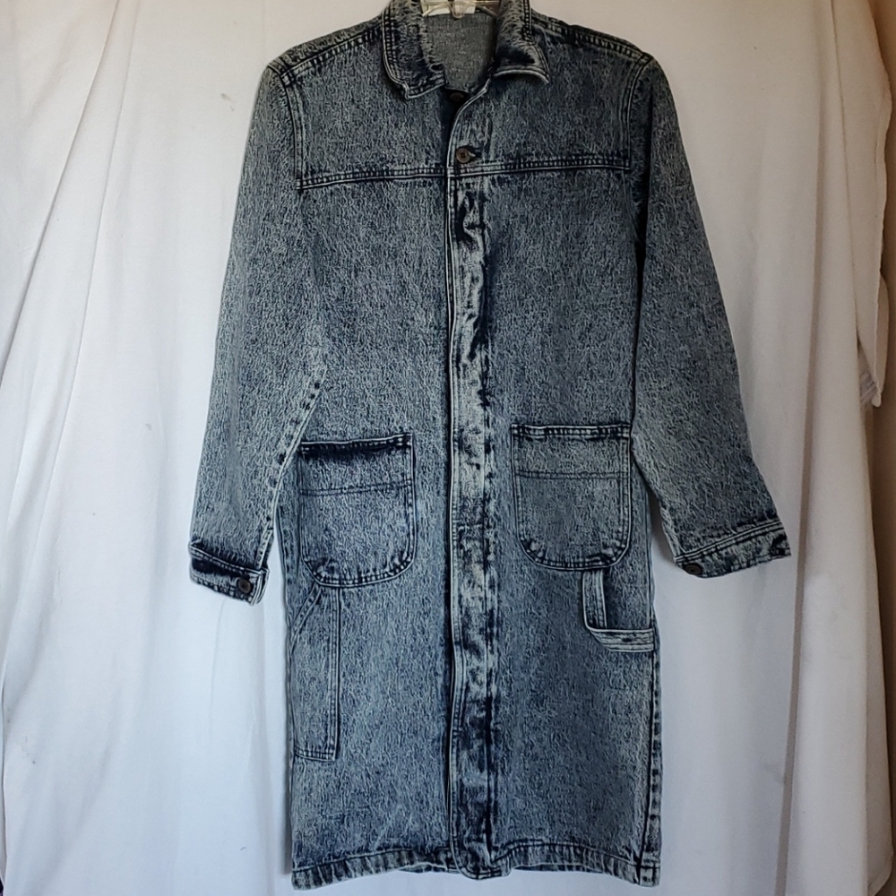Vintage FARAH long denim  jacket. Size 18